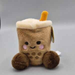 Palm Pals Milky Tea Boba Plush Aurora World Cravings #1-084 Brown Kawaii Toy NEW